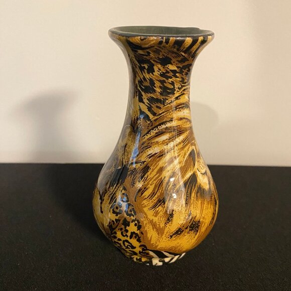 Animal Print Transfer Ware Glass Small Vase - Picture 2 of 4